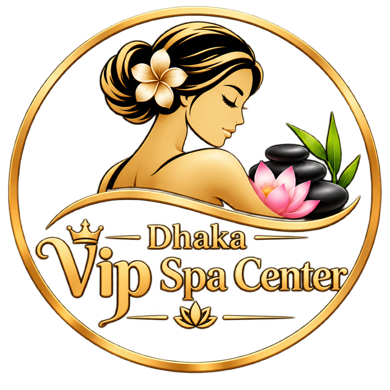 Dhaka VIP Spa Center emblem logo
