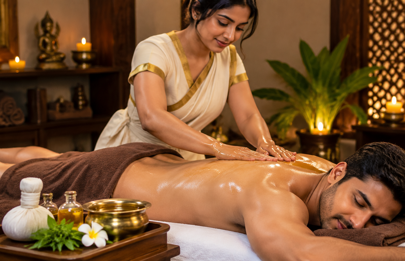 Herbal oil massage at Dhaka VIP Spa Center